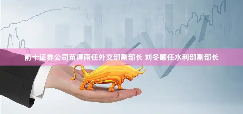 前十证券公司苗得雨任外交部副部长 刘冬顺任水利部副部长