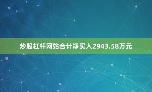 炒股杠杆网站合计净买入2943.58万元