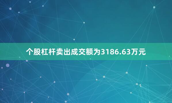 个股杠杆卖出成交额为3186.63万元