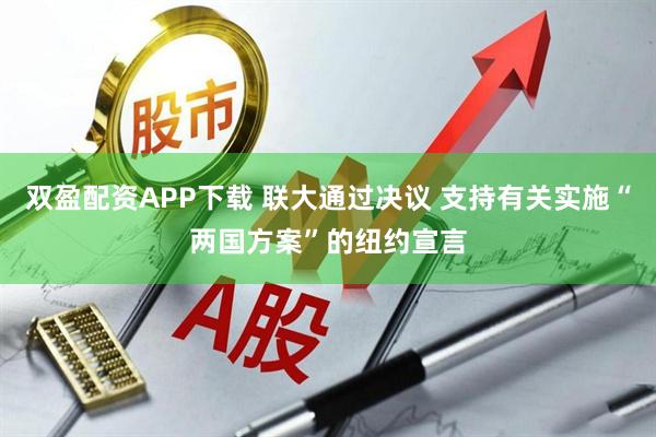 双盈配资APP下载 联大通过决议 支持有关实施“两国方案”的纽约宣言