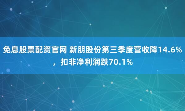 免息股票配资官网 新朋股份第三季度营收降14.6%，扣非净利润跌70.1%
