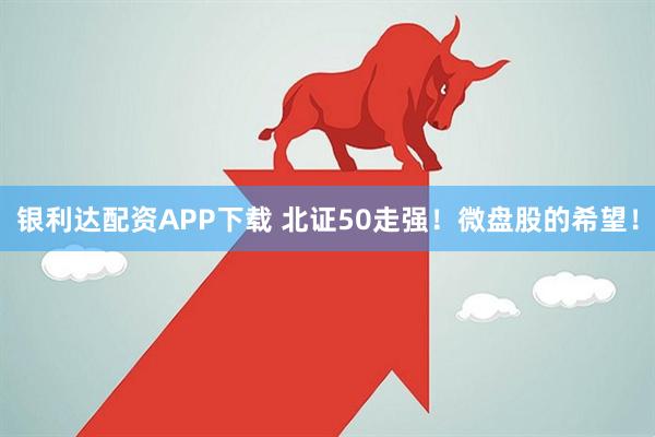 银利达配资APP下载 北证50走强！微盘股的希望！