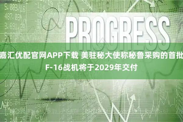 嘉汇优配官网APP下载 美驻秘大使称秘鲁采购的首批F-16战机将于2029年交付